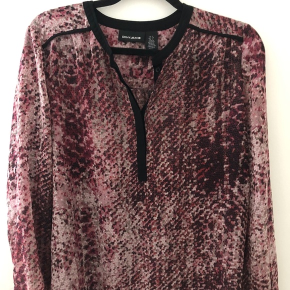 !! 5$ ADD ON !!! DKNY Sheer Blouse size S - Picture 1 of 2